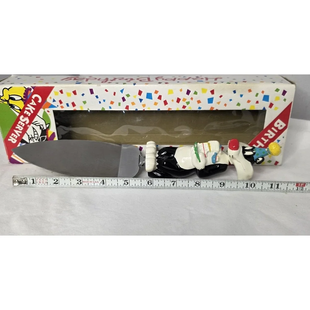 Vintage Looney Tunes Sylvester Happy Birthday Cake Server Warner Bros 1995